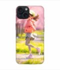 Apple Iphone 15 Pro Max Back Case Covers Beginning Spring Illustration 3D Illustration Girl Running Spring
