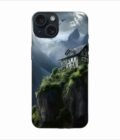 Apple Iphone 15 Pro Max Back Case Covers Charming Stone House Sits Perched High Atop Mountain Cliff With Snowcapped Peaks Distance