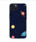 Apple Iphone 15 Pro Max Back Case Covers Colorful Planets Stars Space Galaxy Background Illustration