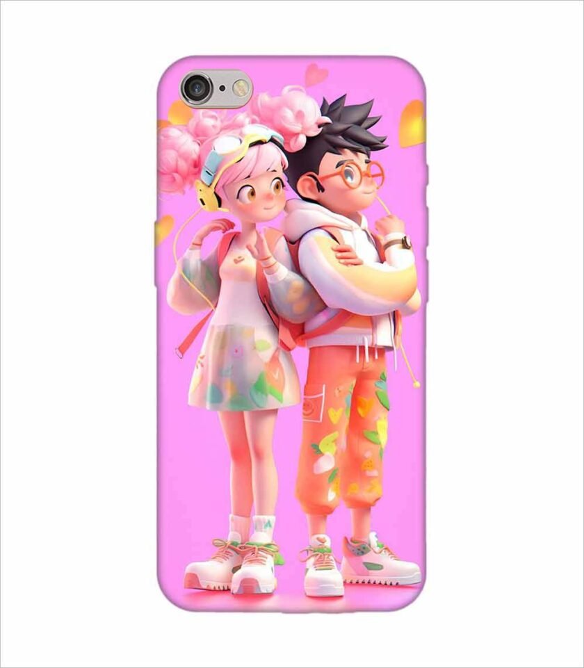Apple Iphone 15 Pro Back Case Covers Cartoon Couple Young Man Woman With Balloons Life Preserver Generative Ai