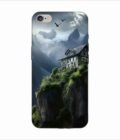 Apple Iphone 15 Pro Back Case Covers Charming Stone House Sits Perched High Atop Mountain Cliff With Snowcapped Peaks Distance
