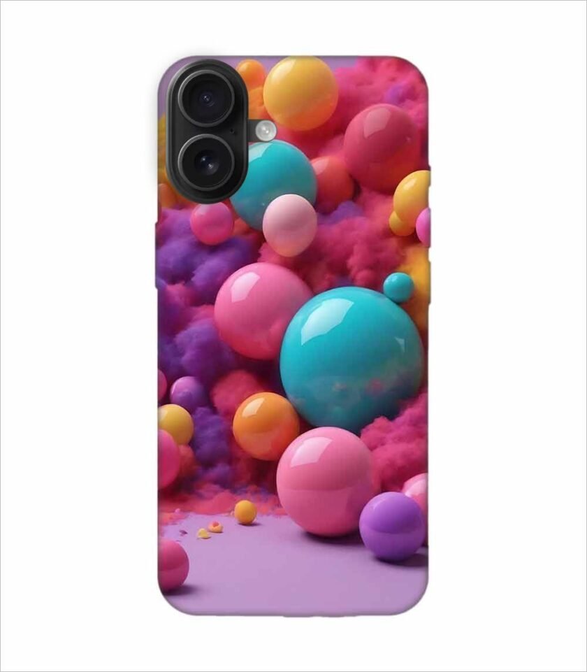 Apple Iphone 16 Plus Back Case Covers 3D Render Colorful Objects Isolated Background