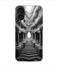Apple Iphone 16 Plus Back Case Covers Abstract Geometry Black White Illustration