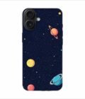 Apple Iphone 16 Plus Back Case Covers Colorful Planets Stars Space Galaxy Background Illustration