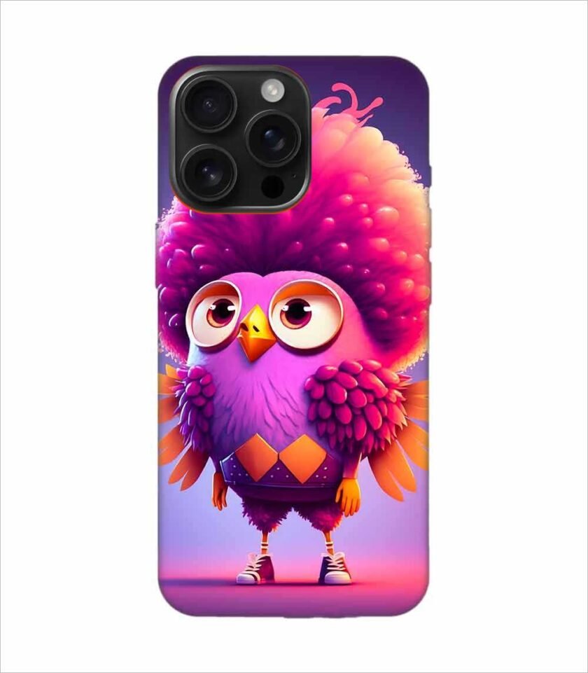Apple Iphone 16 Pro Max Back Case Covers Cartoon Character With Pink Bird Its Head