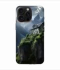 Apple Iphone 16 Pro Max Back Case Covers Charming Stone House Sits Perched High Atop Mountain Cliff With Snowcapped Peaks Distance