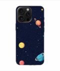 Apple Iphone 16 Pro Max Back Case Covers Colorful Planets Stars Space Galaxy Background Illustration