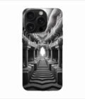 Apple Iphone 16 Pro Back Case Covers Abstract Geometry Black White Illustration