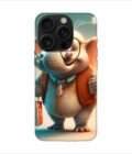 Apple Iphone 16 Pro Back Case Covers Cartoon Character With Red Flag Big Eared Elephant