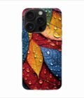 Apple Iphone 16 Pro Back Case Covers Close Up Bunch Colorful Leaves With Water Droplets Generative Ai