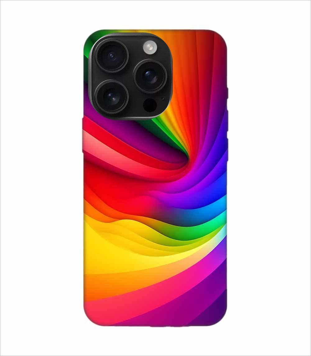 Apple Iphone 16 Pro Back Case Covers Colorful Rainbow Gradient Background Design Shades Light Wallpaper Abstract Geometric Shapes