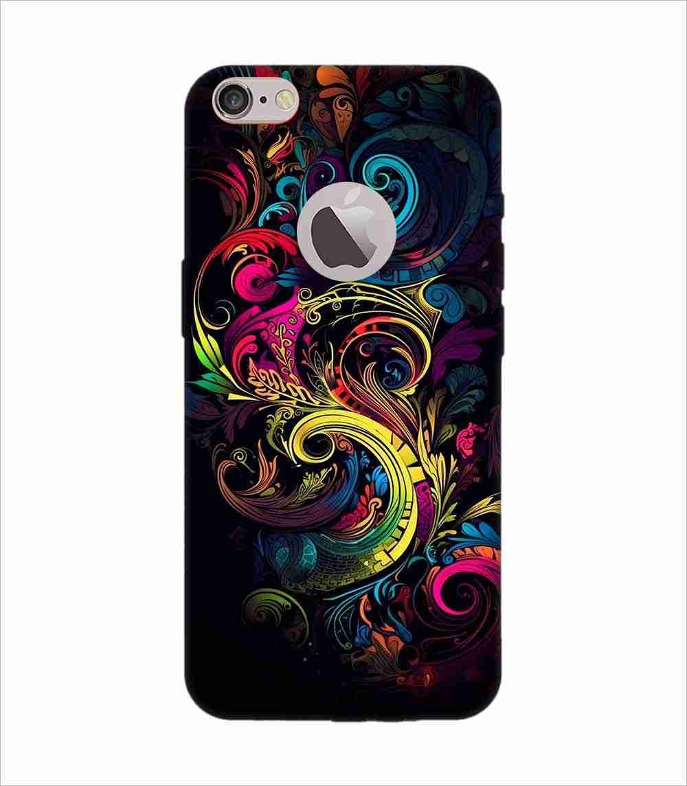 Apple Iphone 6 Logo Cut Back Case Covers Colorful Poster With Swirly Pattern