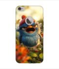 Apple Iphone 6 Plus Logo Cut Back Case Covers Blue Bird With Red Beret Sitting Branch Field Flowers