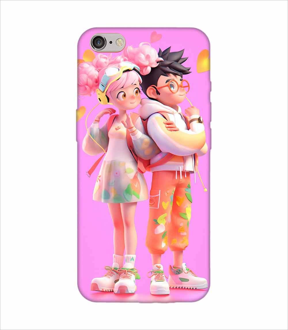 Apple Iphone 6 Plus Back Case Covers Cartoon Couple Young Man Woman With Balloons Life Preserver Generative Ai