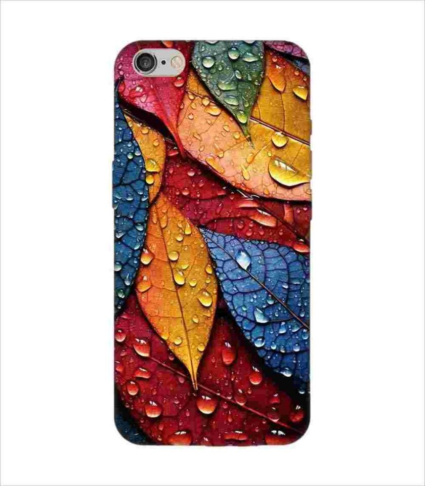 Apple Iphone 6 Plus Back Case Covers Close Up Bunch Colorful Leaves With Water Droplets Generative Ai