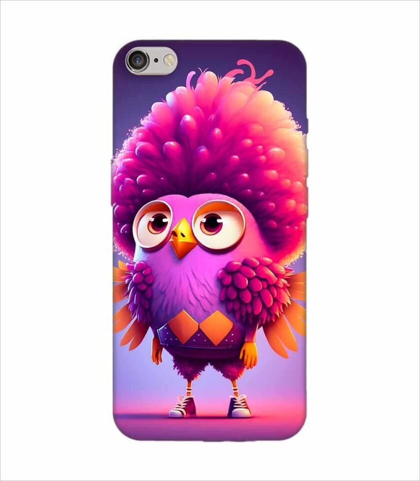 Apple Iphone 6 Back Case Covers Cartoon Character With Pink Bird Its Head