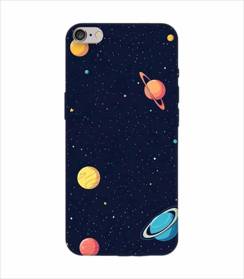 Apple Iphone 6 Back Case Covers Colorful Planets Stars Space Galaxy Background Illustration