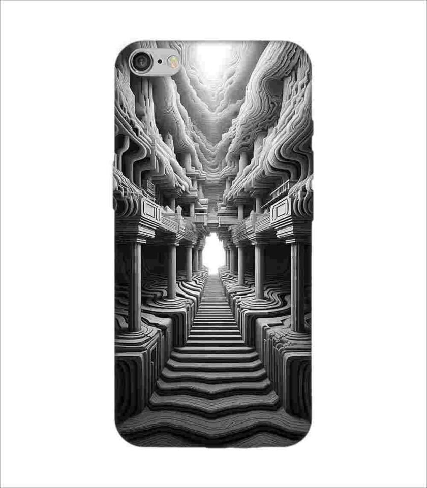 Apple Iphone 6S Logo Cut Back Case Covers Abstract Geometry Black White Illustration