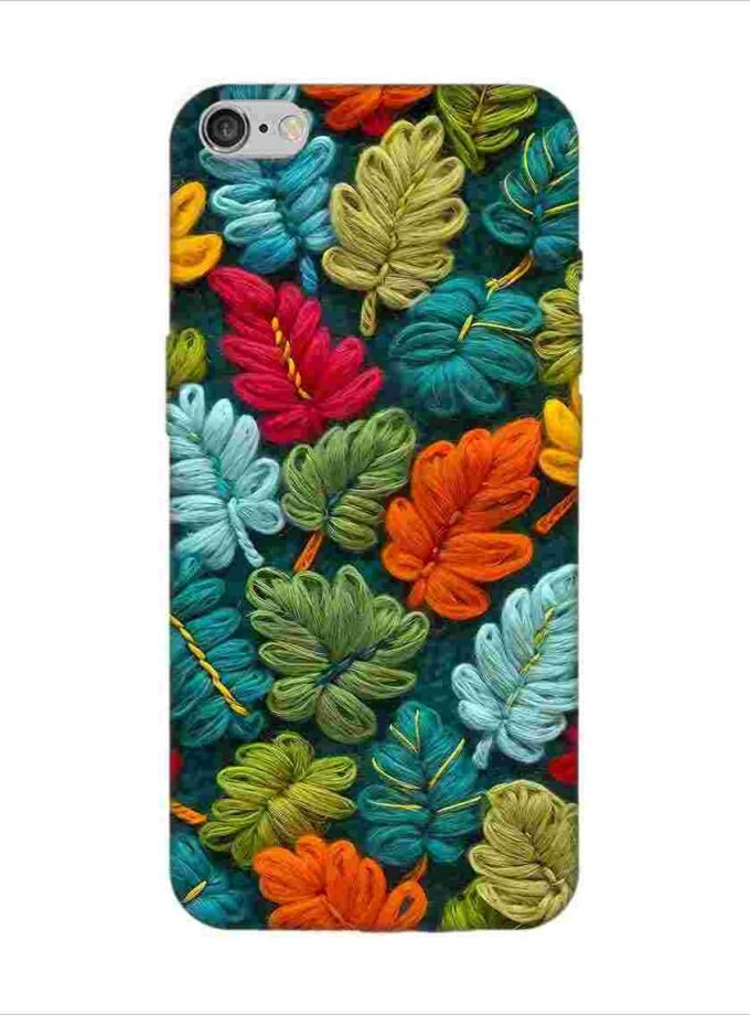 Apple Iphone 6S Logo Cut Back Case Covers Abstract Technology Fractal Background With Neon Plant Pattern Dark Background Illustration