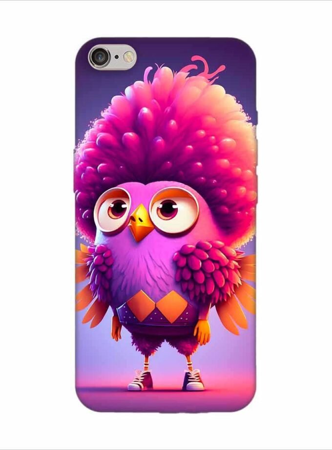Apple Iphone 6S Logo Cut Back Case Covers Cartoon Character With Pink Bird Its Head