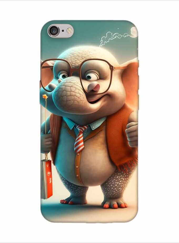 Apple Iphone 6S Logo Cut Back Case Covers Cartoon Character With Red Flag Big Eared Elephant