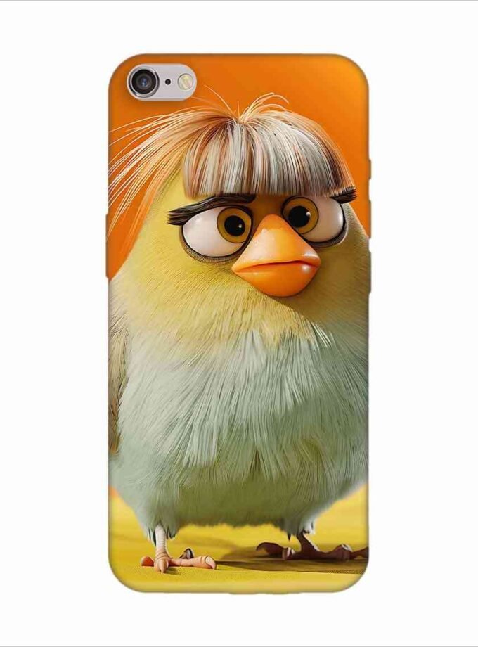 Apple Iphone 6S Logo Cut Back Case Covers Close Up Bird With Wig Glasses