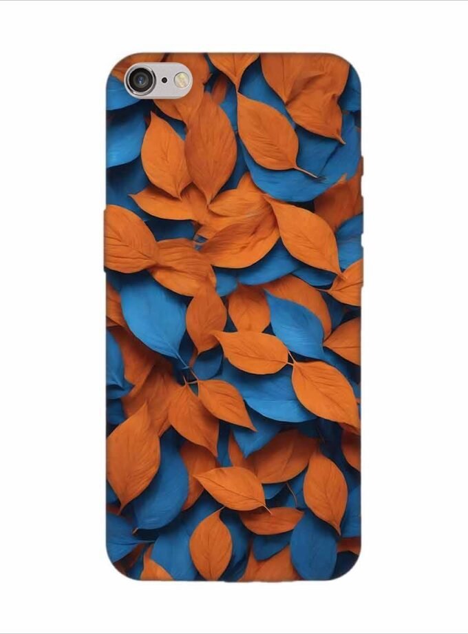 Apple Iphone 6S Logo Cut Back Case Covers Close Up Bunch Orange Blue Leaves Generative Ai