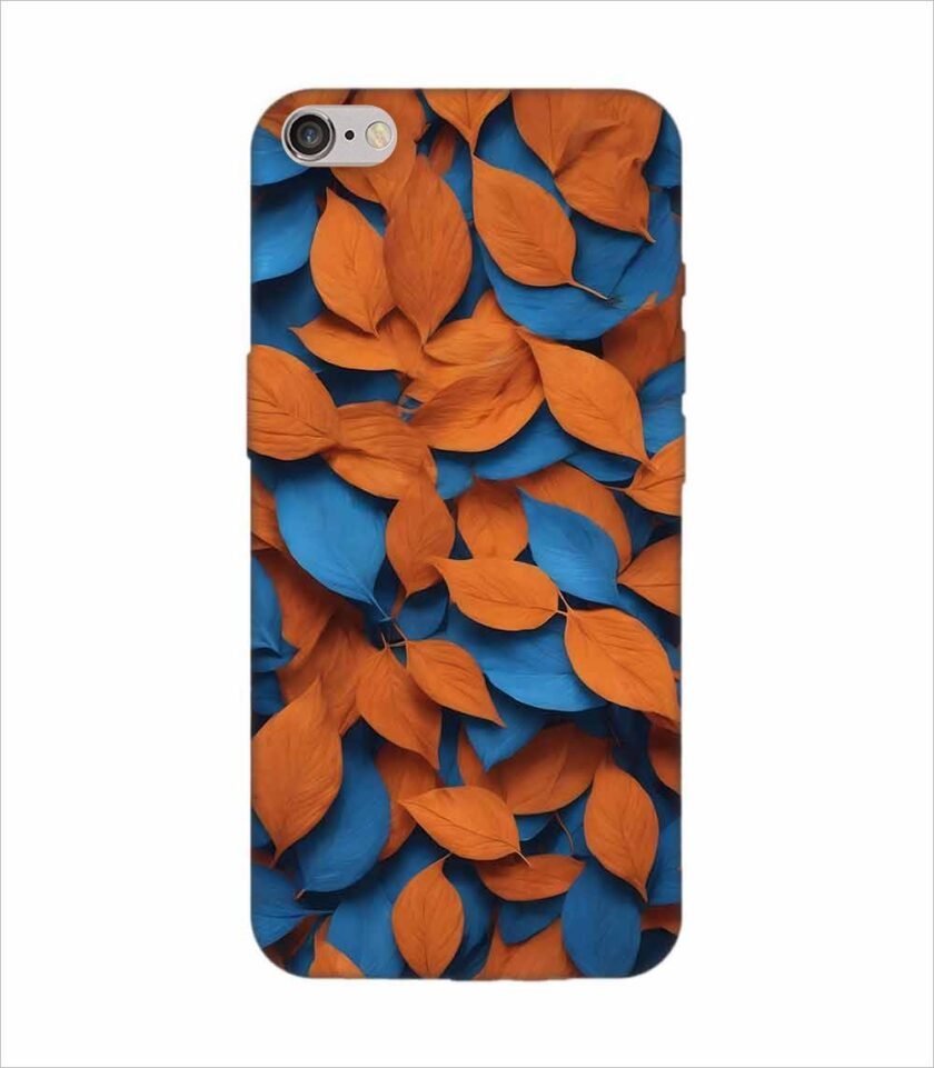 Apple Iphone 6S Logo Cut Back Case Covers Close Up Bunch Orange Blue Leaves Generative Ai
