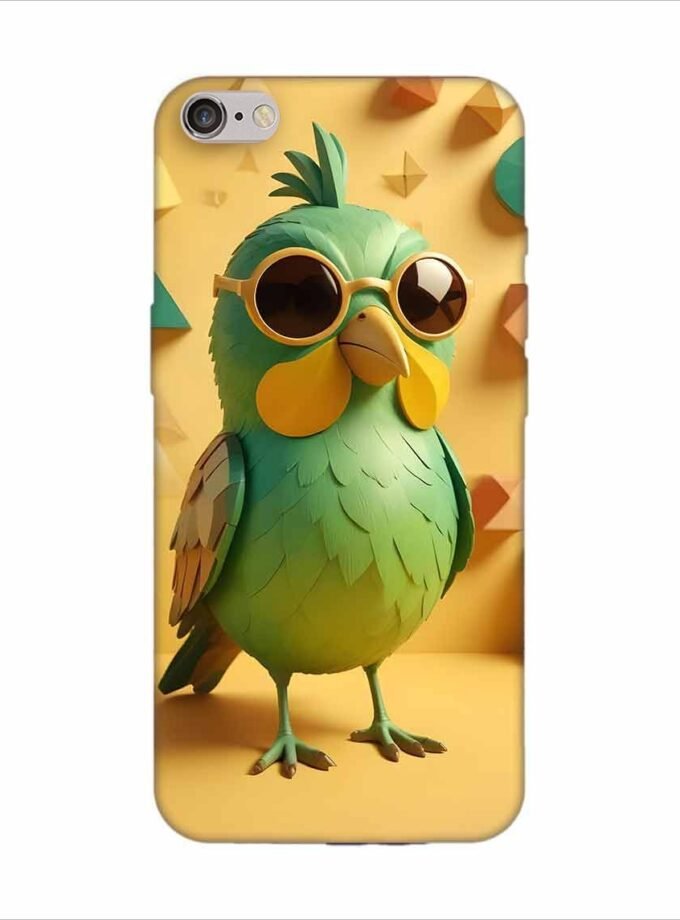 Apple Iphone 6S Logo Cut Back Case Covers Colorful Bird With Big Eyes Pair Goggles