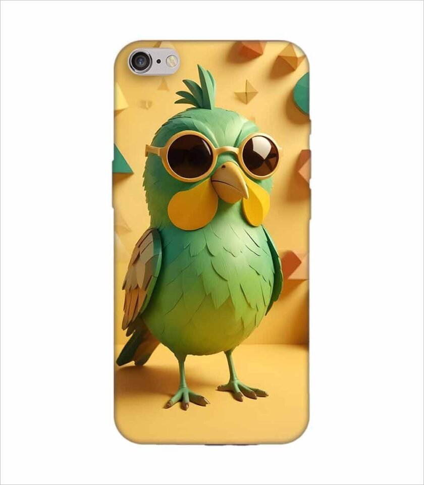 Apple Iphone 6S Logo Cut Back Case Covers Colorful Bird With Big Eyes Pair Goggles