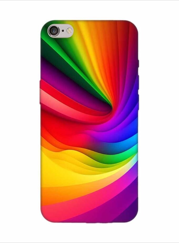 Apple Iphone 6S Logo Cut Back Case Covers Colorful Rainbow Gradient Background Design Shades Light Wallpaper Abstract Geometric Shapes