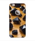 Apple Iphone 6S Plus Logo Cut Back Case Covers Abstract 3D Rendering Black Surface Background With Futuristic Low Poly Shape