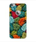 Apple Iphone 6S Plus Logo Cut Back Case Covers Abstract Technology Fractal Background With Neon Plant Pattern Dark Background Illustration