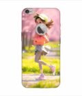 Apple Iphone 6S Plus Logo Cut Back Case Covers Beginning Spring Illustration 3D Illustration Girl Running Spring