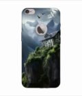 Apple Iphone 6S Plus Logo Cut Back Case Covers Charming Stone House Sits Perched High Atop Mountain Cliff With Snowcapped Peaks Distance