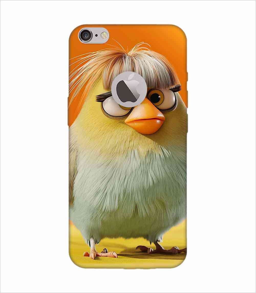 Apple Iphone 6S Plus Logo Cut Back Case Covers Close Up Bird With Wig Glasses