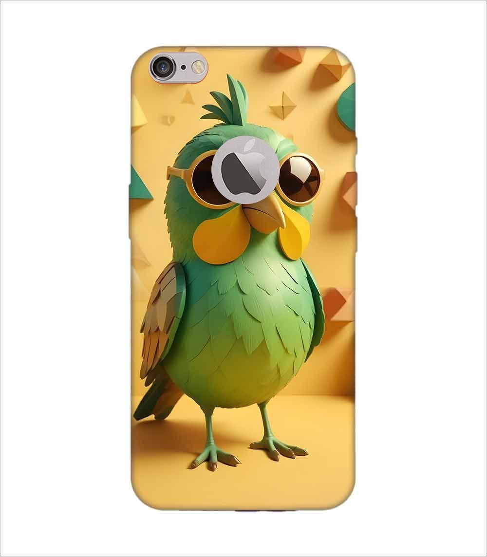 Apple Iphone 6S Plus Logo Cut Back Case Covers Colorful Bird With Big Eyes Pair Goggles