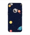 Apple Iphone 6S Plus Logo Cut Back Case Covers Colorful Planets Stars Space Galaxy Background Illustration
