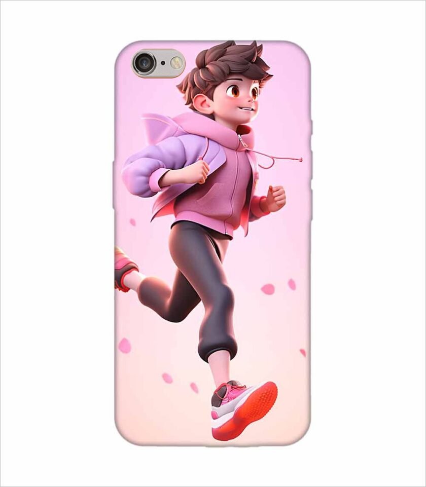 Apple Iphone 6S Back Case Covers 3D Illustration Child Running Spring Concept Illustration Childrens Cartoon Outdoor