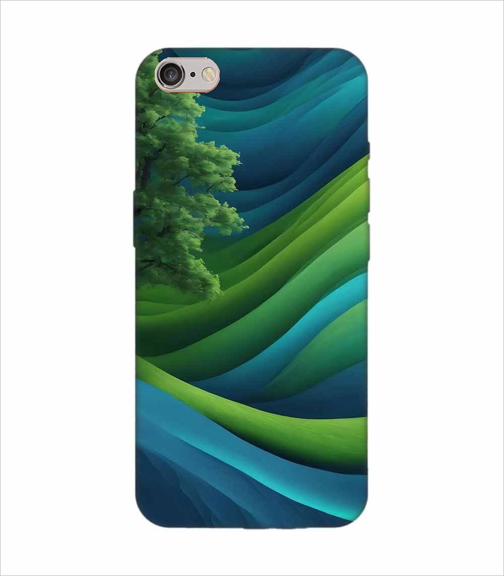 Apple Iphone 6S Back Case Covers Blue Green Abstract Background With Pattern Waves Tree