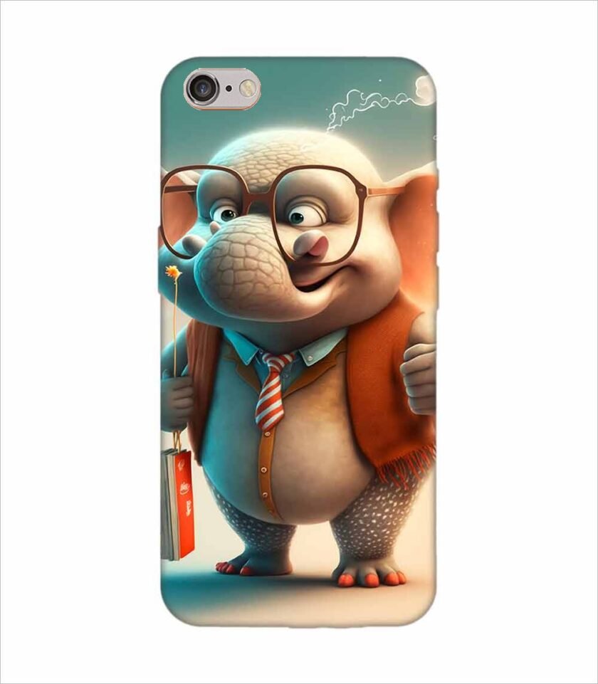 Apple Iphone 6S Back Case Covers Cartoon Character With Red Flag Big Eared Elephant
