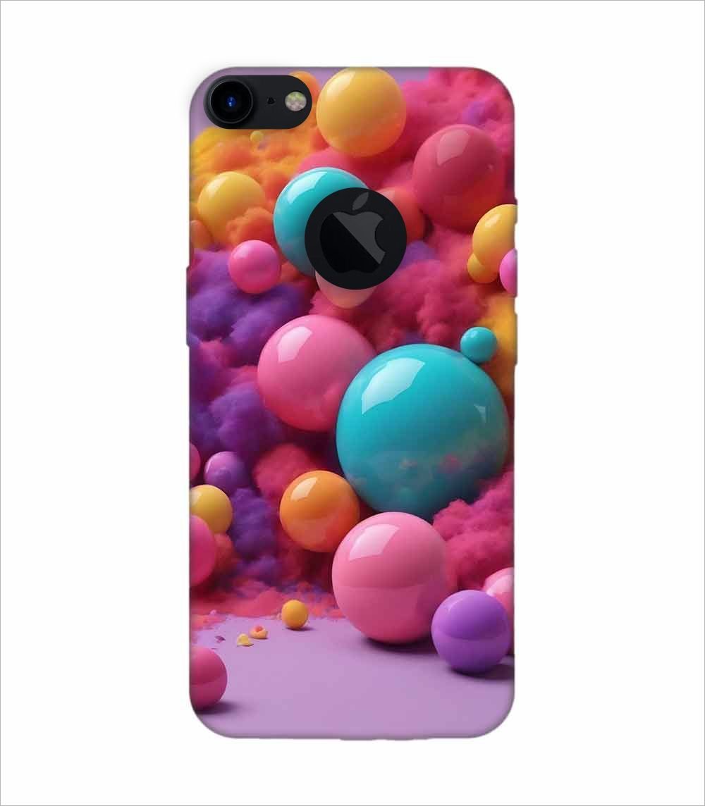 Apple Iphone 7 Logo Cut Back Case Covers 3D Render Colorful Objects Isolated Background