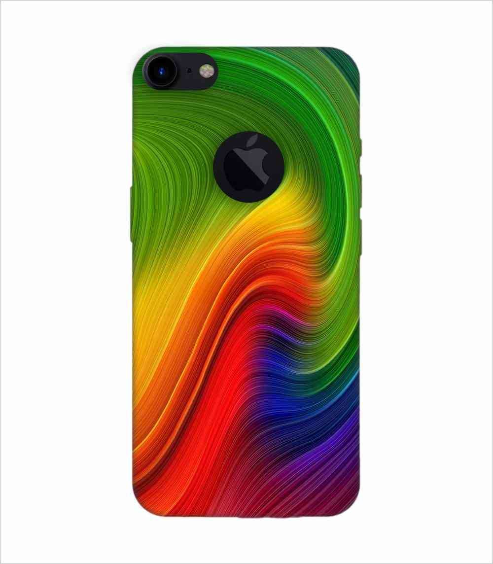 Apple Iphone 7 Logo Cut Back Case Covers Abstract Swirl Painting Wallpaper Design