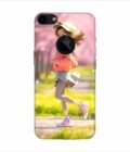 Apple Iphone 7 Logo Cut Back Case Covers Beginning Spring Illustration 3D Illustration Girl Running Spring
