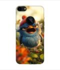 Apple Iphone 7 Logo Cut Back Case Covers Blue Bird With Red Beret Sitting Branch Field Flowers