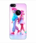 Apple Iphone 7 Logo Cut Back Case Covers Cartoon Characters Walking Pink Background With Blue Background Generative Ai