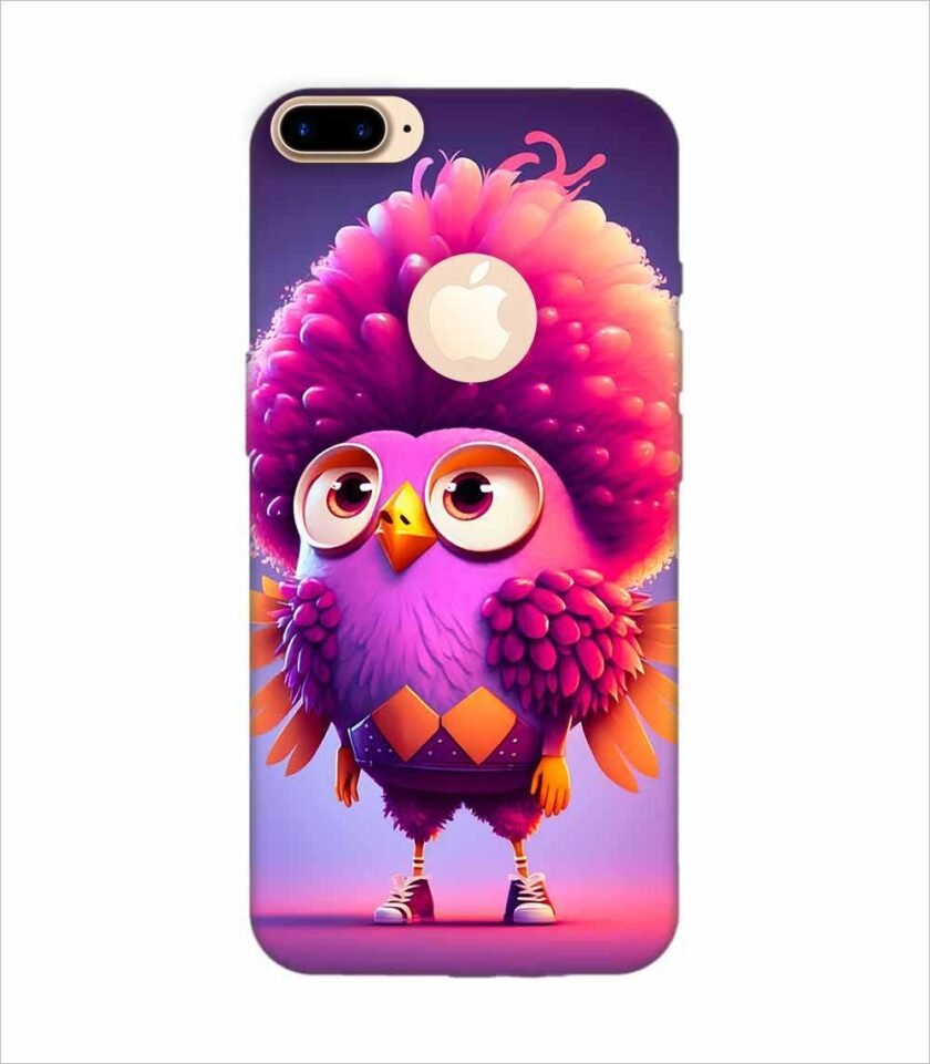 Apple Iphone 7 Plus Logo Cut Back Case Covers Cartoon Character With Pink Bird Its Head