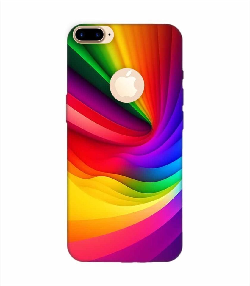 Apple Iphone 7 Plus Logo Cut Back Case Covers Colorful Rainbow Gradient Background Design Shades Light Wallpaper Abstract Geometric Shapes