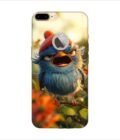 Apple Iphone 7 Plus Back Case Covers Blue Bird With Red Beret Sitting Branch Field Flowers
