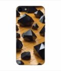 Apple Iphone 7 Back Case Covers Abstract 3D Rendering Black Surface Background With Futuristic Low Poly Shape